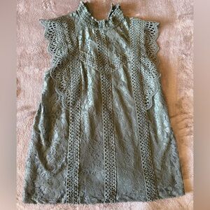 Cable & Gauge Business Gray Lace Top